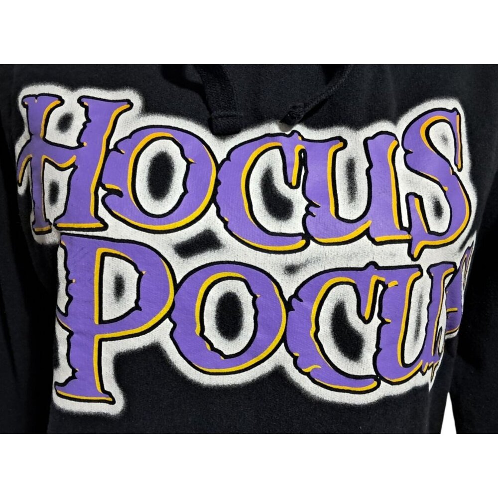 Disney Hocus Pocus Black Hooded Sweatshirt L (11/13) Cotton/Polyester Blend - Picture 4 of 11
